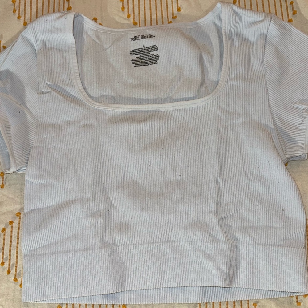 Wild Fable Light Blue Ribbed Crop Top